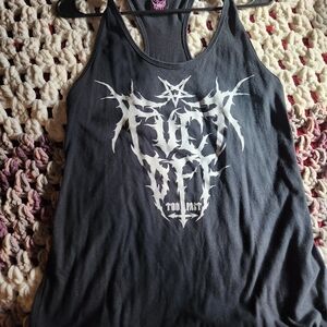 Too Fast Black and White Graphic Tank Top